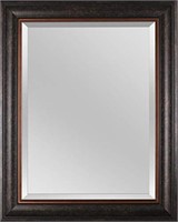 Mirrorize Rectangle Frame Wood Wall Mirror, Brown