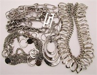 SILVER TONED FASHION JEWELRY LOT: (4)NECKLACES