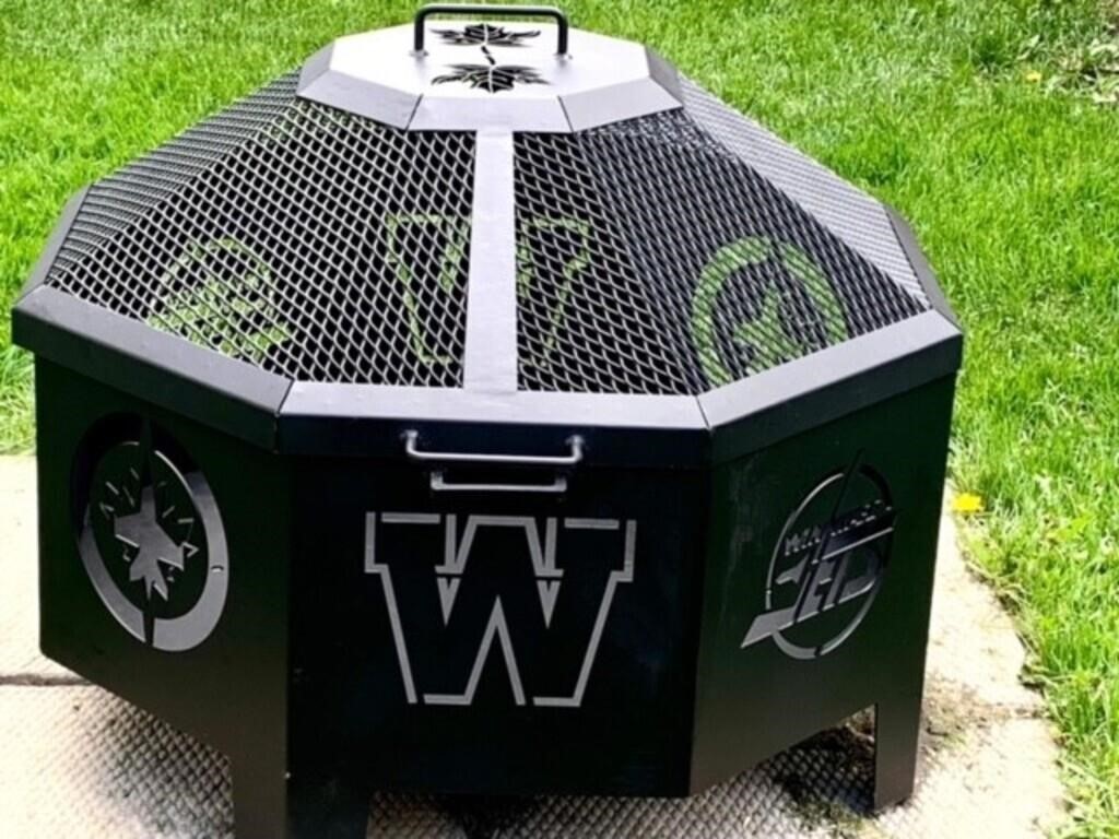 Custom Built Wpg Jets & Wpg Blue Bombers Fire Pit