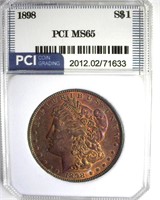 1898 Morgan PCI MS65 Golden Purple