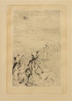 Pierre Auguste Renoir 'Sur la Plage..' Drypoint Et