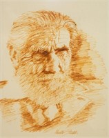 Portrait of Bearded Man Lithograph
