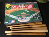 MONOPOLY MLB GAME & MINIATURE LOUISVILLE SLUGGLER