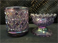 Fenton Purple Crystal Candle Holders