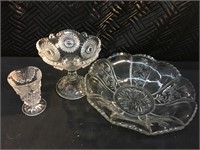 LOT of 3 Cut Glass Dishes