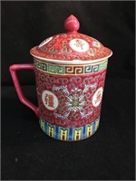 Chinese Red Painted Jar