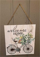 PORCH/PATIO DECOR-WELCOME HOME/BICYCLE PIC