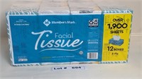 MEMBERS MARK 12 BOXES 2PLY FACIAL TISSUE