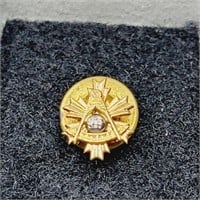 14K Freemason/ Masonic Past Master Screw Back Pin