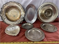 Silver @ Pewter Plater and plate lot