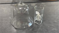 Oil Lamp and Bell Glass Dome