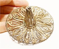 Vintage Mexican Sombrero Brooch Pin 14.5g