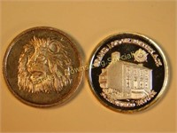 2 Commemorative Silver Coins