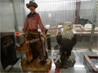 GROUP OF 2 HAND PAINTED EAGLE AND COWBOY BY