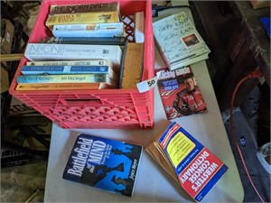 Plastic Crate w/ Assorted Books
