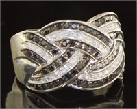 Brilliant 1.00 ct Black & White Diamond Ring