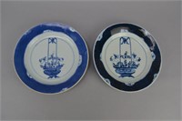 19c Chinese Blue & White Plates