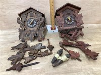 2- Old German cuckoo clocks  working conditon