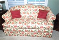 Floral upholstered Love Seat & Fringed