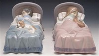 Pair of Lladro Figures w/ Boxes, Sleeping Children