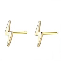 Cute Gold Plated Lightning Bolt Stud Earrings