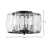 Flush Mount with Clear Glass Crystal Shade