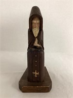 Carved Wood Reading Priest