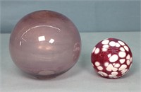 (2) Art Glass Witch Ball Whimseys