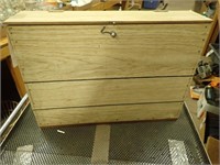 Wooden Storage Box - 20"Wx13"Dx4"H w/ Shotgun