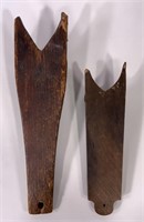 Boot jacks: Pine, cut nails, 4" x 14" long / Walnu