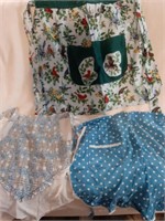 3 vintage homemade aprons