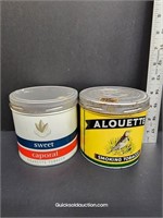 Alouette & Sweet Caporal Tobacco Cans