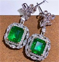 4.7ct natural emerald earrings in 18K gold