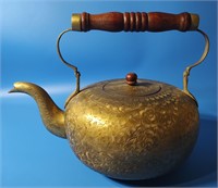 Hand Tooled Brass Indian Teapot