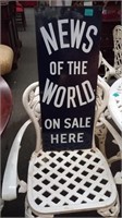 Enamel "News of the World" Newsagents Sign