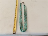 vtg heavy turquoise necklace with sterling