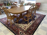 Solid Oak Dining Table with 6 Chairs