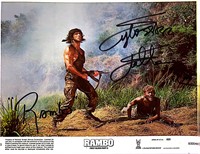 Autograph COA Rambo Original Lobby Card