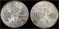 (2) 2005 AMERICAN SILVER EAGLES