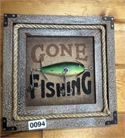 11" X 11" FISHING REPOP WALL HANGING