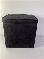 Black Storage Foot Stool with Cushion