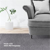 Solid Grey Rug - 10' x 12'  Pet and Kids Friendly