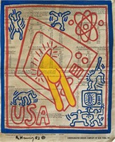 Keith Haring Original Newspaper drawing Certified