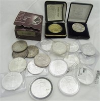 19 silver Eagles asstd dates incl. 2000 goldplated