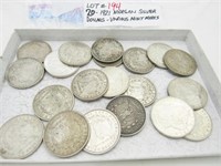 20 each 1921 Morgan Silver Dollars, vmm