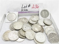 30 Morgan silver dollars 1879 - 1904