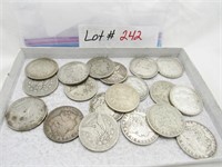 19 Morgan silver dollars 1878 - 1898