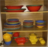Vintage multicolored dish set