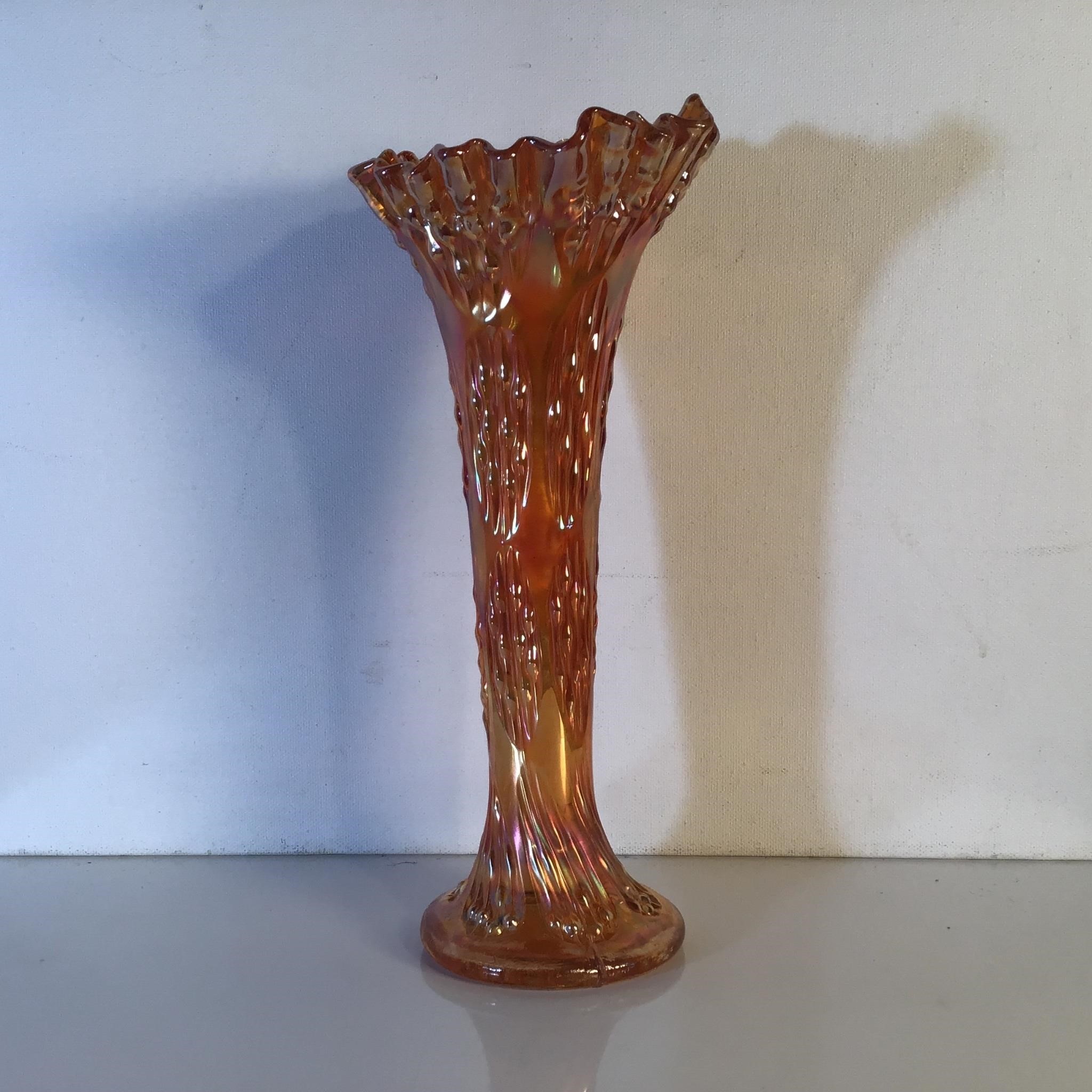 CARNIVAL GLASS SWUNG VASE