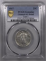 1917-P Type 1 Standing Liberty Quarter PCGS AU Det